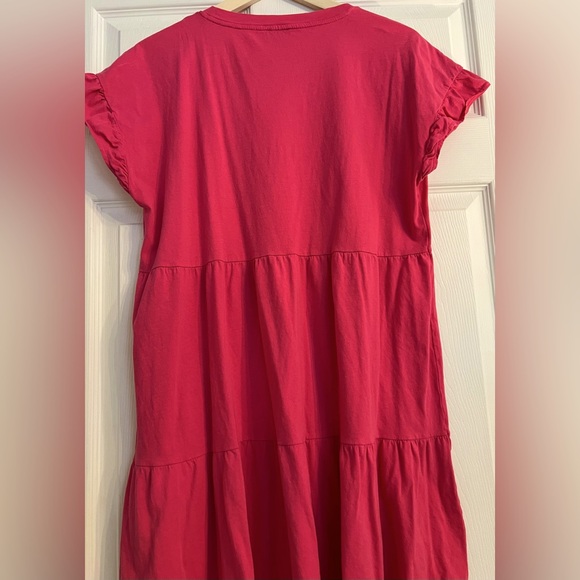 J. Crew Women’s Large Stylish Pink Swing Ruffle Sleeve Dress - Picture 6 of 8